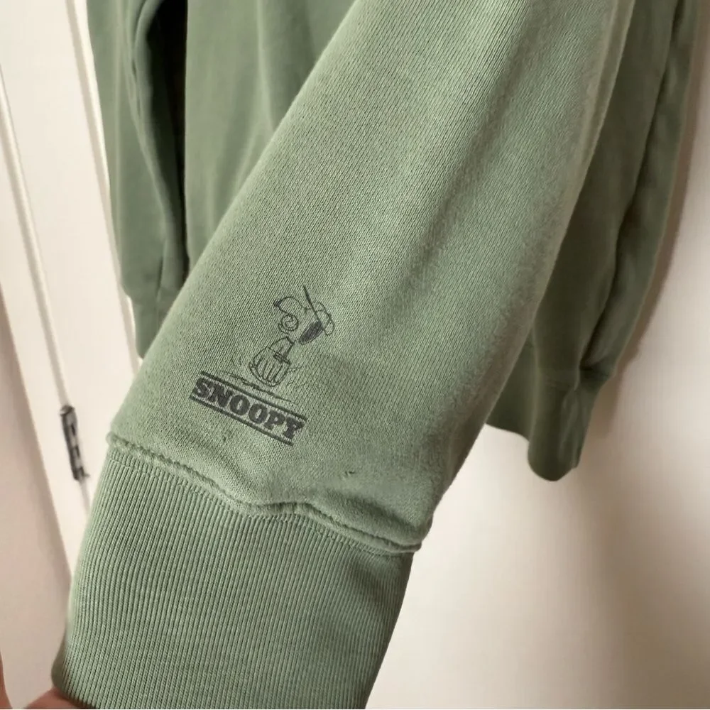 UT Uniqlo Sweatshirt Hoodie Youth Kids Unisex Sz 13 Green Peanuts Snoopy